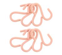 HOMOCONO 8 Pezzi Ganci a S Rosa Piccoli in Plastica per Bagno e Armadio | Leggeri, Adatti a Telai Porta e Capi, Finitura Liscia senza Spigoli, Confezione da Otto Pezzi