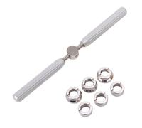 HOMOCONO Apri Cassa con Chiave Orologio in Acciaio Inossidabile Resistente alla Ruggine e Sei Inserti Scanalati con Custodia Portatile Argento per Riparazione Orologi