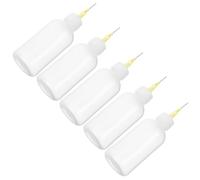 HOMOCONO Bianco per Ceramica da 50cc Squeeze in Plastica Set 5 Bottiglie con Beccuccio a Ago per Smaltatura e Rivestimento per Artisti e Appassionati di Ceramica