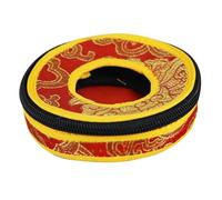 HOMOCONO Borsa Porta Campana Meditazione Nepal in Resistente Strappo con Zip Protettiva per Campane Tibetane e Cimbali Tingsha Sacchetto Artigianale per Conservazione Sicura