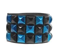 HOMOCONO Bracciale Punk Borchie Quadrate in Finta Pelle Multicolore Unisex Polsiera Regolabile per Ciclismo e Aperitivo Accessorio Rock Uomo Donna (Nero Blu)
