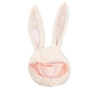 HOMOCONO Cappello Orecchie di Coniglio in Peluche Beige, Regolabile | Peluche e Cotone PP, per Foto e Scuola, Look Cosplay Carino, Adatto a Inverno e Natale