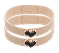 HOMOCONO Cinturini Elastici per Scarpe da Bambina Cuore e Perle | Fascia Beige, Fascia Elastica Robusta, Decorazione Elegante, per Scarpe Basse e Mocassini da Bambina