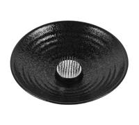 HOMOCONO Ciotola per Composizioni Floreali Giapponese Zen Nero | Ceramica e Ferro, Superficie Testurizzata, per Steli e Piante Idroponiche, Uso Interno ed Esterno