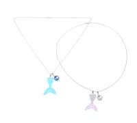 HOMOCONO Collana Ciondoli a Coda di Sirena Sfumata in Plastica e Resina, 2 Pezzi Leggeri e Comodi, Accessori da Spiaggia per Donne e Bambine in Stile Semplice e Romantico