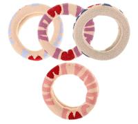 HOMOCONO Elastici per Chioma Donna a Forma di Cuore Adatti per Code di Cavallo e Mezza Coda 4 Pezzi, Morbidi, senza Segni Accessorio Elegante per Uso Colore Casuale Stili multipli