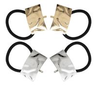 HOMOCONO Elastici per Chioma in Metallo 4 Pezzi Polsino Elastico Resistente e Confortevole, Accessori per Acconciature Donna per Lavoro e Gioco