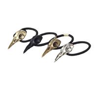 HOMOCONO Elastici per Chioma Teschio di Corvo 3d Design Realistico in Lega e Gomma 4 Pezzi Accessori Punk per Festival Halloween e Feste Rave Colore Casuale