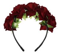 HOMOCONO Fascia per Chioma Rosa Rossa Elegante e Creativa, Comoda da Indossare per Feste e Cerimonie, Accessorio per Donna e Ragazza
