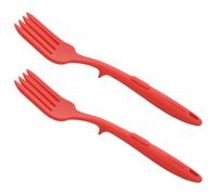 HOMOCONO Forchette da Cucina in Silicone Ergonomiche 2 Pezzi per Pasta e Insalata, Resistenti al Calore Curva Elegante, Utensili Pratici per Uso Quotidiano