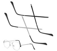 HOMOCONO Gambe per Occhiali da Vista e Sole, 2 Paia di Aste in Metallo Nero e Argento Design Aerodinamico, Kit Completo per Sostituzione delle Stanghette