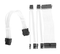 HOMOCONO Kit di Prolunga 12v per Alimentatore PC Bianco Cavi in Rame e Clip in Acrilico per Gestione Cavi, Compatibilità Ampia e Set Completo per Schede Madri Atx e Gpu