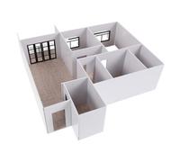 HOMOCONO Modello di Appartamento in Scala con Planimetria Interna Dettagliata Kit da Assemblare Mano per Micro Appartamento per Hobby e Creazioni Artigianali