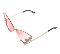HOMOCONO Occhiali da Sole a Farfalla Eleganti alla Moda con Decorazioni Luminescenti in Resina e Metallo per Vacanze Estive e Attività All'aperti Sotto Sole