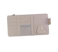 HOMOCONO Organizer Multi Funzione per Visiera Auto con Zip Custodia Portaoggetti Resistente Grigia per Protezione Carte Telefoni e Accessori per Mantenere Ordine e Pulizia Macchina