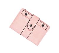 HOMOCONO Piccolo Portafoglio Donna Rosa in Pu e Dacron Cerniera e Fibbia, Design Molte Tasche per Organizzare Carte, Facile da Riporre in Borsa