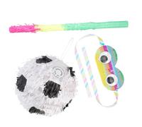 HOMOCONO Piñata con Bastone e Benda a Forma di Pallone da Calcio in Carta Decorazione Creativa per Festa di Compleanno per Giochi e Divertimento
