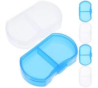 HOMOCONO Porta Pastiglie da Viaggio 6 Pezzi in Plastica Trasparente Pp, Organizer Leggero e Compatto per Pillole, Custodia Doppia Scomparto per Viaggio e Business Trip