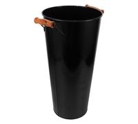 HOMOCONO Portalegna Rotondo in Ferro con Manico Ergonomico e Design Robusto, Secchio per Carbone e Legna da Ardere da Interno