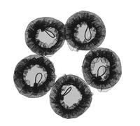 HOMOCONO Retine per Chioma Chignon 5 Pezzi Nero in Poliestere e Nailon, Resistente e Non Facile da Rompere, per Performance di Danza Classica e Cura del Viso