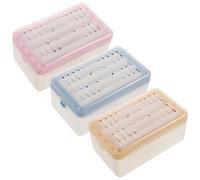 HOMOCONO Scatola Portasapone con Rulli e Drenaggio 3 Pezzi in Plastica Leggera e Facile Accesso al Sapone, Struttura con Molle e Scanalature Rialzate per Bagno e Scrivania
