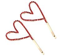HOMOCONO Set 2 Mollettoni per Chioma a Forma di Cuore in Lega Rossa Strass, Eleganti e Resistenti, per Serate e Feste Femminili