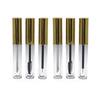 HOMOCONO Set 6 Pezzi Flaconi Vuoti da 3,5ml Tappo Oro in Abs e Pet, Resistenti a Perdite, per Lip Gloss ed Eyeliner, per Cosmetici e Accessori Make-up