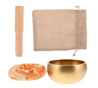 HOMOCONO Set Campane Tibetane in Rame Artigianali da 8 Cm Bastoncino e Borsa per Meditazione, Yoga e Rilassamento - Ciotola Sonora Nepalese Portatile Risonanza Profonda per Armonia Chakra
