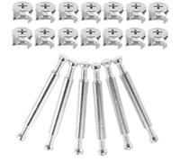 HOMOCONO Set da 10 Connettori per Mobili 3-in-1 in Ferro Argento con Bulloni Regolabili per Armadi e Cassetti Design Versatile per Organizzazione Cabinet