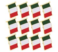 HOMOCONO Set da 12 Pezzi di Spille Gadget Italia a Tre Colori in Ferro Smaltato, Design Elegante e Chiusura Sicura per Decorazioni di Compleanno Italiane e Accessori Italiani