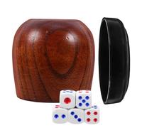 HOMOCONO Set di Bicchieri per Dadi in Legno Marrone, Facile da Pulire e Comodo da Usare, Accessorio per Giochi da Tavolo e Riunioni di Famiglia