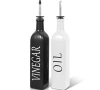 HOMOCONO Set Dispenser Olio e Aceto in Plastica, Dosatore Multiuso Elegante | Previene la Contaminazione dei Condimenti, Mantiene la Tavola Pulita, per Cucina, Salse e Aceto