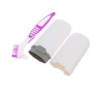 HOMOCONO Set Spazzolino da Denti da Viaggio con Custodia Porta Spazzolino, Doppia Testa con Setole Morbide per Protesi Dentaria, Custodia Igienica Portatile per Viaggi e Trasferte