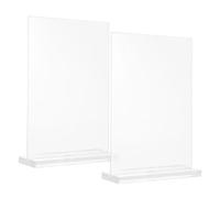 HOMOCONO Supporto Pubblicitario Trasparente Bifacciale T-Shape 2 Pezzi Formato A6 Porta Menù Verticale per Ristoranti Uffici e Esposizione Codici Qr