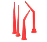 HOMOCONO Ugello per Pistola per Silicone e Curvo 4 Pezzi in Gel Rosso per Sigillatura Finestre e Riparazioni Auto, per Professionisti e Fai da Te