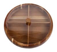 HOMOCONO Vassoio Rotondo in Legno Marrone con Scomparti e Coperchio, Robusto e Sostenibile, per Noci e Frutti Secchi per Feste e Momenti di Convivialità