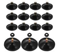 HOMOCONO Ventose con Viti M6 in Pvc Nero 15 Pezzi, Spesse e Resistenti alla Deformazione, con Forte Adesione per Utensili da Cucina e Specchi in Case Moderne