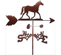 HOMONEY Banderuola, Indicatore di Orientamento, Banderuola in Acciaio Inossidabile, Kit Indicatore di Direzione del Vento, Artigianato per Esterni - Cavallo al Galoppo