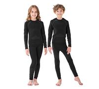 Homord Set Intimo Termico Bambino Traspirante Tessuto di Carbone di bambù Intimo Funzionale Set Biancheria Intima Termica Buono per Il Calcio, Lo Sci, l'hockey su Ghiaccio, la Corsa, Il Sonno
