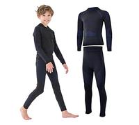 Homord Set Intimo Termico Bambino Traspirante Tessuto di Carbone di bambù Intimo Funzionale Set Biancheria Intima Termica Buono per Il Calcio, Lo Sci, l'hockey su Ghiaccio, la Corsa, Il Sonno