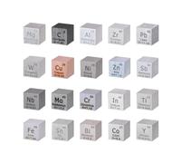 HOMOSTARRY 20pcs Set Cubo Elemento 0.39 "Densità Metal Cube Set 10mm Fino a 99.99% Purezza, Tungsten Cube, Bismuth e 18 Più per gli studenti Teacher Science Lover Collection & DIY (20)