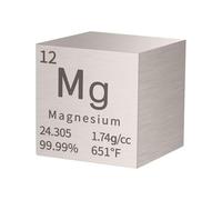Homostarry - Elemento a cubo da 2,5 cm, densità Metallica, purezza del 99,95%, Strumento didattico, Regalo per Studenti, Insegnanti, Amanti della Scienza, Chimica, Collezione di Hobby (Magnesio)