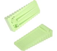 HOMOTEK Confezione da 4 fermaporta a cuneo in gomma verde menta antiscivolo per spazi stretti 5-10 mm, impilabili fino a 15-45 mm, protezione per pavimenti e pareti per fondo della porta