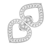 Homoyoyo 1 Coppia accessori per fibbie per scarpe spille a cuore estensore del cinturino per scarpe fibbia della scarpa gioielli per scarpe con strass Beige