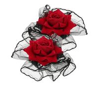 Homoyoyo 1 Paio Gioielli a Mano in Stile Gotico Fiore Manica Della Mano Lolita Polsino Steampunk Guanti Arruffati Polsino Da Polso Volant Sui Polsi Polsino Delle Maniche in Rete Pizzo