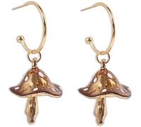 Homoyoyo 1 Paio orecchini a fungo accessori per funghi orecchini pendenti per le donne orecchini delle fate bigiotteria per le donne Gioielli di moda lega Golden