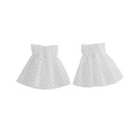 Homoyoyo 1 Paio Polsini Con Rifiniture in Pizzo Decorativo Donna Per Signora Floreale Tessuto Manica Increspare Signore Di Moda Maniche Finte Polsini Senza Dita Manette Bianca Cotone