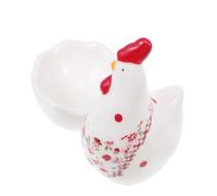 Homoyoyo 1 Pezzo Portauova in ceramica di pollo atuccio dorables hens portauova per colazione gallina vassoio delle uova magazzinaggio Titolari mini tazza in ceramica portauovo bianca