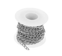 Homoyoyo 1 Rotolo Catena della Catena o-Character Alluminio Catene mestiere Filo per Gioielli Semplice contorto Catena Spessa creazione di Gioielli Fai da Te Catena del marciapiede Argento