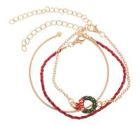 Homoyoyo 1 Set Braccialetto di Natale collana luminosa natalizia ciondoli per bracciali braccialetti natalizi in metallo per ragazze gioielli per le vacanze nylon rosso
